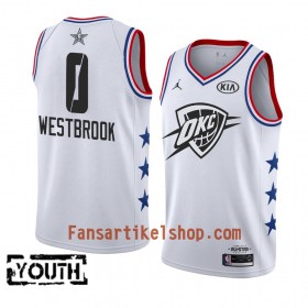 Oklahoma City Thunder Trikot Russell Westbrook 0 2019 All-Star Jordan Brand Weiß Swingman - Kinder